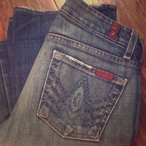 7 For All Mankind jeans with Swarovski crystals